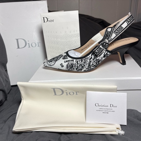 Dior Shoes - Dior Women's Monochrome Patterned Heels